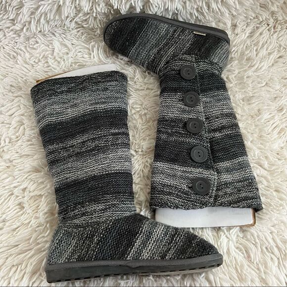 Muk luks gray slipper boots Mid Calf size 8 EUC - Picture 10 of 12